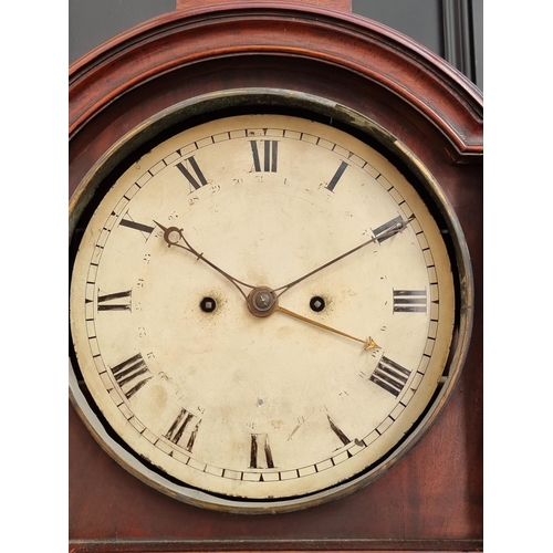 1098 - A Scottish George III mahogany eight day longcase clock, the 12in circular dial with centre date, 22... 