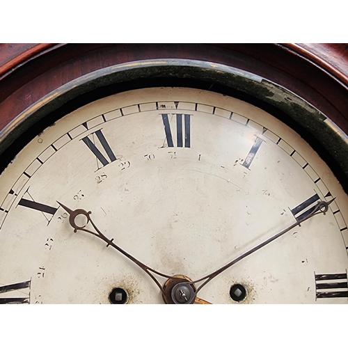 1098 - A Scottish George III mahogany eight day longcase clock, the 12in circular dial with centre date, 22... 