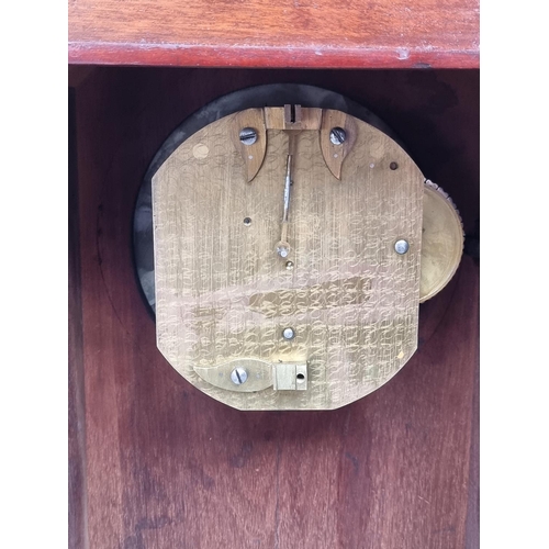 1100 - Railwayana: a Gothic mahogany LNER fusee mantel clock, the 7in painted dial bearing ivorine pla... 