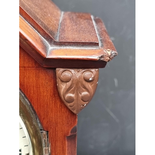 1100 - Railwayana: a Gothic mahogany LNER fusee mantel clock, the 7in painted dial bearing ivorine pla... 