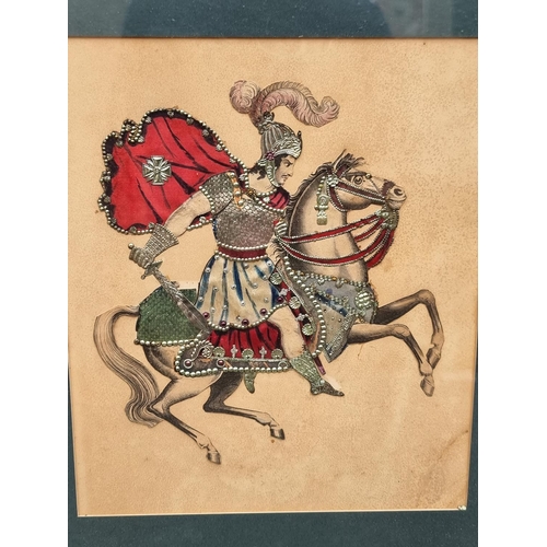 1128 - Two 19th century tinsel pictures, one of 'Mr Freer as Othman the Renegade', 28.5 x 23cm. (2)... 