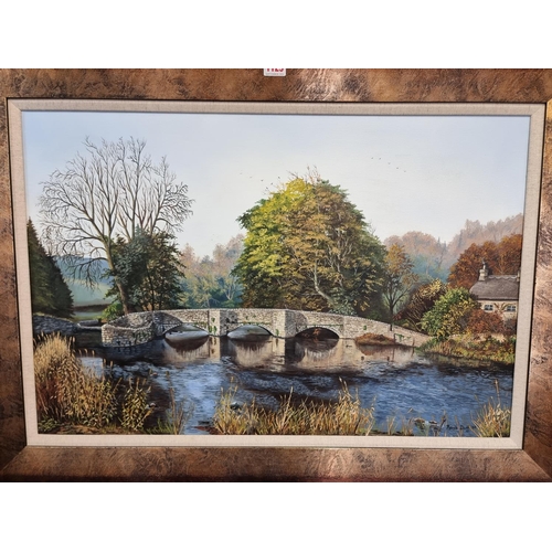 1129 - Patrick Duff, 'The Ashford Bridge, Derbyshire', signed and dated '93, further inscribed verso, oil o... 