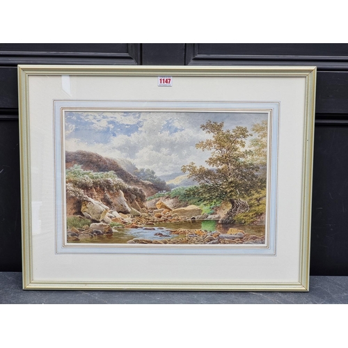 1147 - J. B., late 19th century, a river scene, monogramed and dated '81, watercolour, 20.5 x 45cm.... 