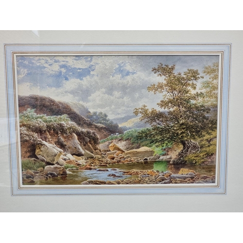 1147 - J. B., late 19th century, a river scene, monogramed and dated '81, watercolour, 20.5 x 45cm.... 