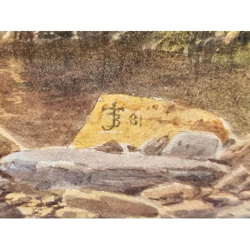 1147 - J. B., late 19th century, a river scene, monogramed and dated '81, watercolour, 20.5 x 45cm.... 