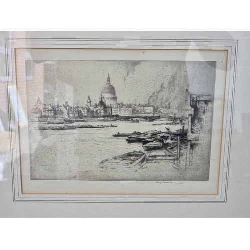 1151 - Percy Robertson, 'St Paul's from The River', signed in pencil, etching, pl.17.5 x 26cm.... 