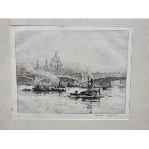 1152 - Roland Langmaid, 'Blackfriars Bridge and St Paul's from The Thames', signed in pencil, etching, pl.1... 