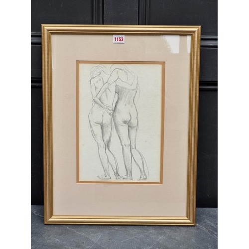 1153 - Attributed to Augustus John, study of two female nudes, unsigned, pencil, 33 x 23cm.  Provenance: Da... 