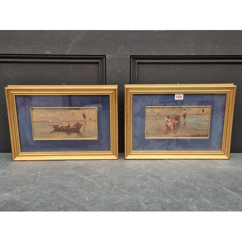 1161 - Enrico Frattini (Italian, 1929-2006), a Venetian Lagoon, a pair, each signed, further inscribed vers... 