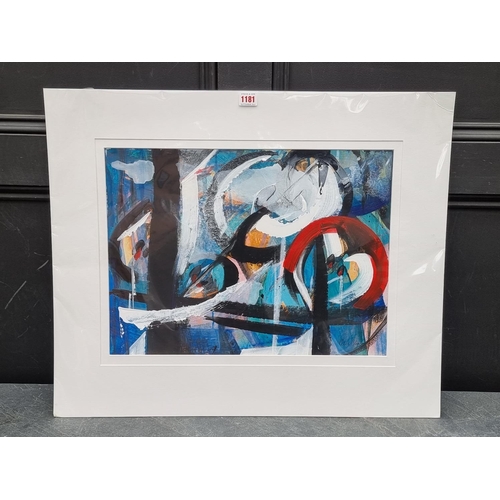 1181 - Peter Clarke (b.1934), 'Apple Energy', signed and further inscribed verso, acrylic on card, 37 x 50.... 