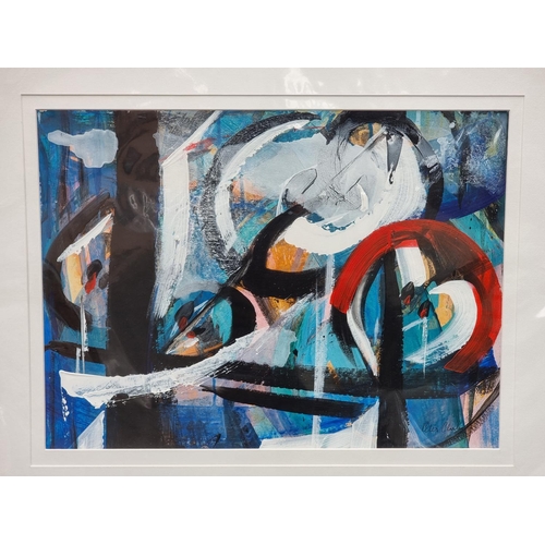 1181 - Peter Clarke (b.1934), 'Apple Energy', signed and further inscribed verso, acrylic on card, 37 x 50.... 