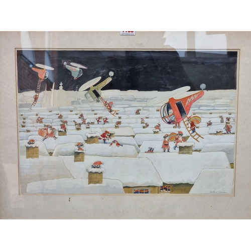 1188 - Michael Foreman, a Christmas illustration, signed, watercolour and gouache, I.30.5 x 46cm.... 