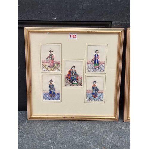 1192 - Chinese School, 19th century, figure studies, a set of ten, watercolour on rice paper, 10.5 x 7cm, f... 