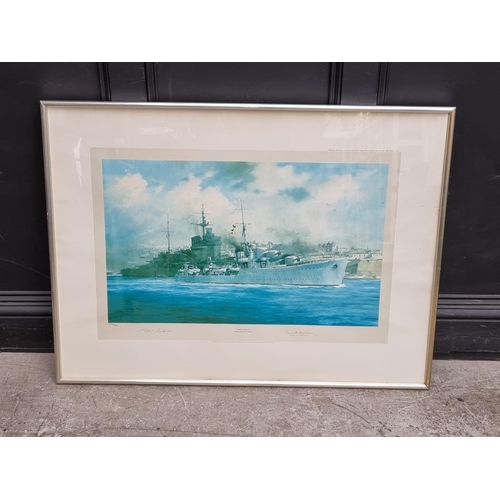 1196 - Robert Taylor, 'HMS Cavalier'; 'HMS Kelly', a pair, each signed by the artist and Earl Mountbatten o... 