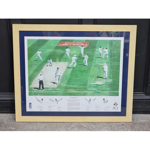 1215 - Of Cricketing Interest: Keith Fearon, 'The Greatest Test', signed by the artist and the eleven membe... 