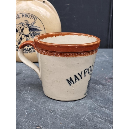 1233 - Advertising: a group of stoneware vessels, to include: 'Maypole Dairy'; and 'Ogden's'; one by Doulto... 