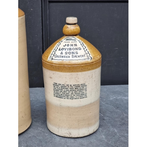 1238 - A large Victorian 'Lyle's' ginger beer bottle, total height 55cm; together with another 'John Lovibo... 