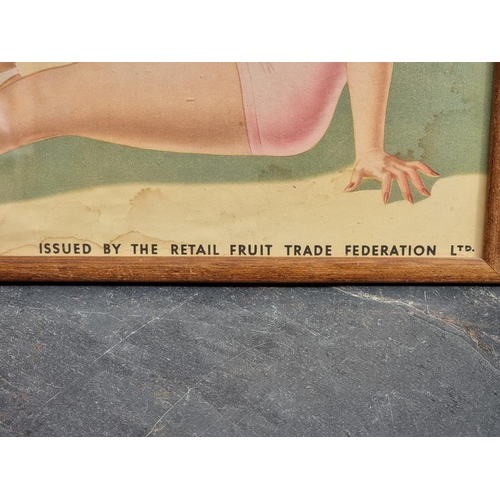 1240 - Advertising: a 1950s Retail Fruit Trade Federation 'Eat More Fruit' poster, 36.5 x 50cm.  ... 