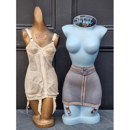 1245 - Advertising: two small vintage shop's display dummies, largest 60.5cm high. (2)