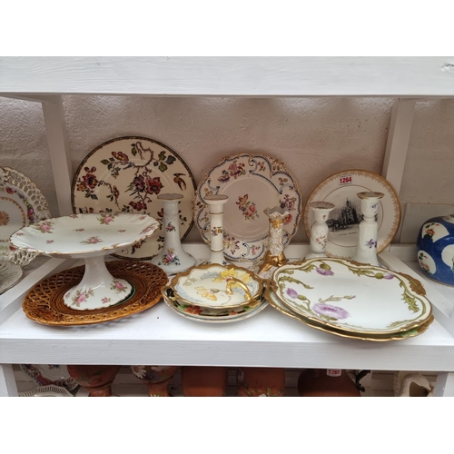 1264 - A mixed group of porcelain, to include a Royal Doulton 'Chichester Cross' plate. (15)... 