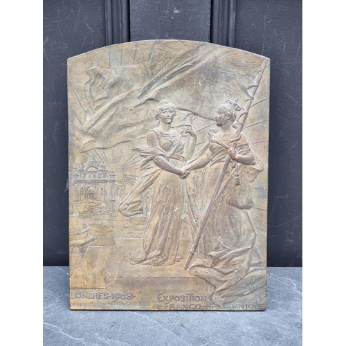 1282 - A London 1908 Franco-British Exposition bronze plaque, 32 x 23.5cm.