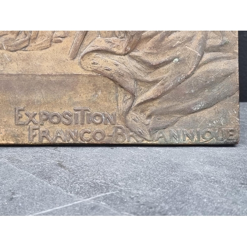 1282 - A London 1908 Franco-British Exposition bronze plaque, 32 x 23.5cm.