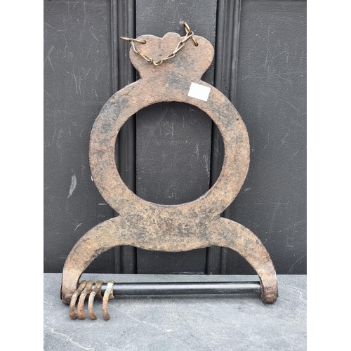 1287 - Advertising: a Victorian cast iron hook or bracket, inscribed 'S Banfield, 56 Ship St, Brighton', 27... 