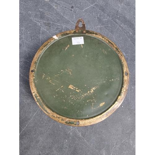 1290 - A vintage Smiths 'Astral' brass bulkhead timepiece, 18.5cm diameter. 