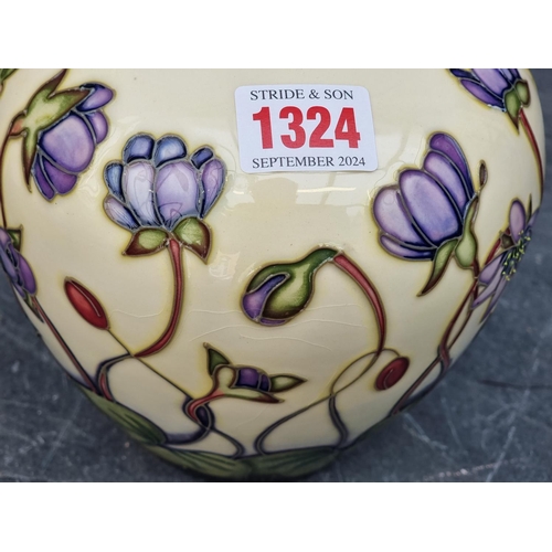 1324 - A Moorcroft 'Hepatica' pattern ovoid vase, 17.5cm high, (minor crazing).