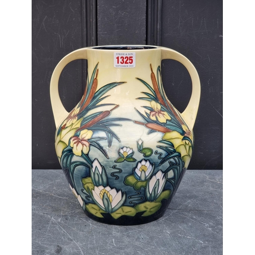 1325 - A large Moorcroft 'Lamia' pattern twin handled vase, 26cm high. 