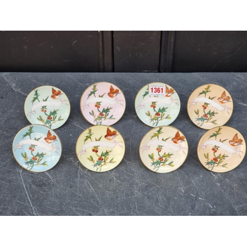 1361 - A set of eight porcelain place settings, 8.5cm diameter.