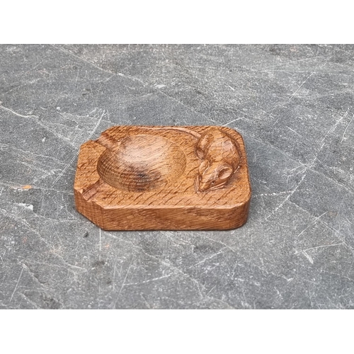 1391 - A Robert 'Mouseman' Thompson oak ashtray, 10cm wide.