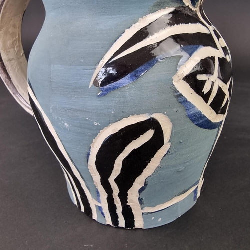 1410 - A Madoura pottery Edition Picasso 'Gothique aux Feuilles' pitcher, impressed and painted marks, 31cm... 