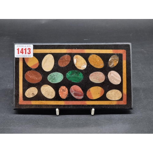 1413 - A small specimen marble panel, 20.5 x 11.5cm.