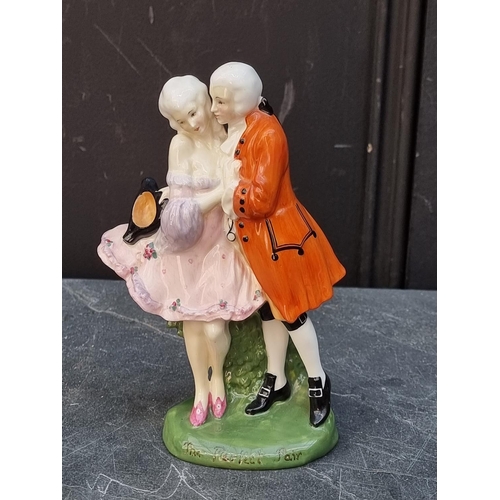 1449 - A Royal Doulton 'The Perfect Pair' figure group, HN581, (restoration to base); together with a Samso... 