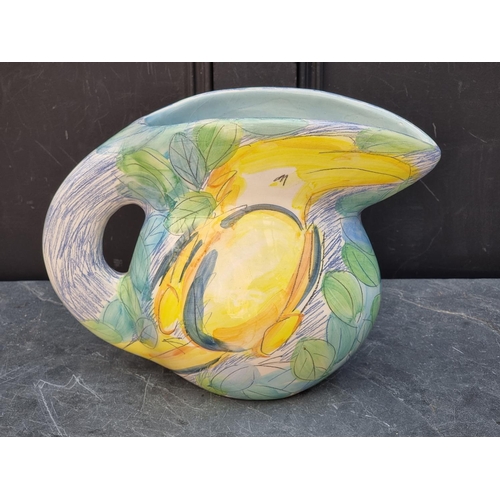 1468 - Studio Pottery: a Kate Byrne bird jug, 27.5cm high.