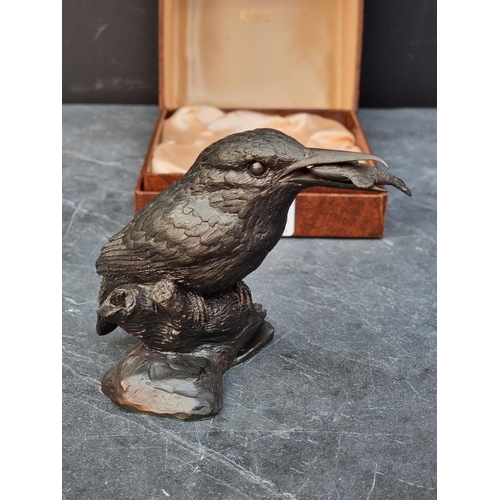 1471 - An RSPB bronze limited edition Kingfisher, No.22/150, 10.5cm high, in box.