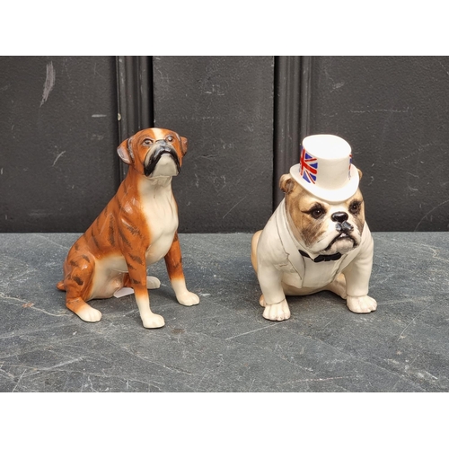 1475 - A Royal Doulton 'The British Bulldog', DA228 (Fawn); together with a John Beswick Boxer dog. (2)... 