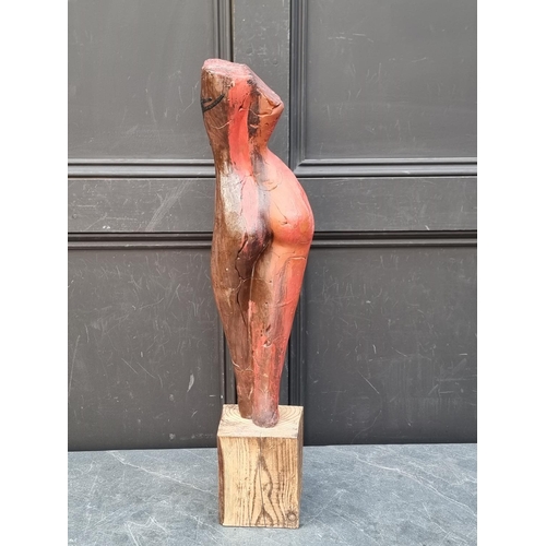 1479 - Sophie Howard, figurative sculpture, terracotta, on pine socle, 67cm high.