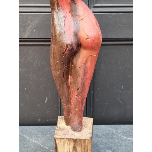 1479 - Sophie Howard, figurative sculpture, terracotta, on pine socle, 67cm high.