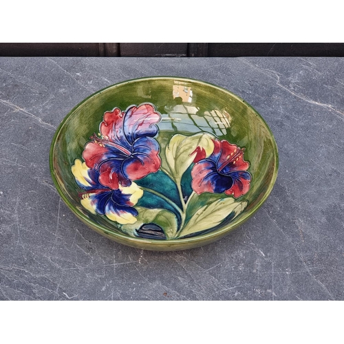 1485 - A Moorcroft 'Hibiscus' pattern bowl, 24cm diameter.