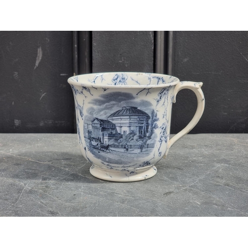 1486 - A rare Victorian pottery mug, printed with 'Buckingham Palace' and 'The Coliseum, Regent's Park', 11... 