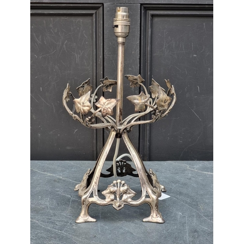 1489 - A WMF style electroplated table lamp, total height 39cm.