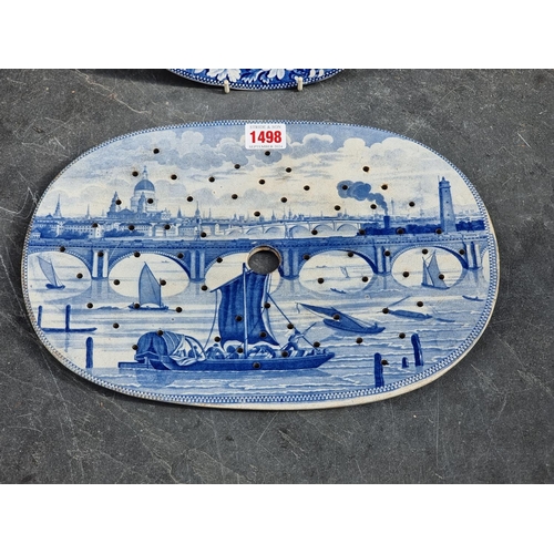 1498 - A rare early 19th century blue and white 'Views of London' soup plate, by Thomas and Benjamin Godwin... 