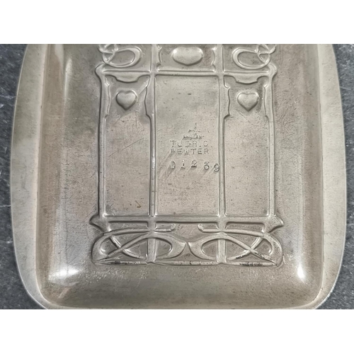 1503 - A small Liberty Tudric pewter dish, by Archibald Knox, No.01259, 11.7cm wide; together with another ... 