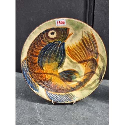 1506 - Two Puigdemont pottery fish plates, 28cm diameter.