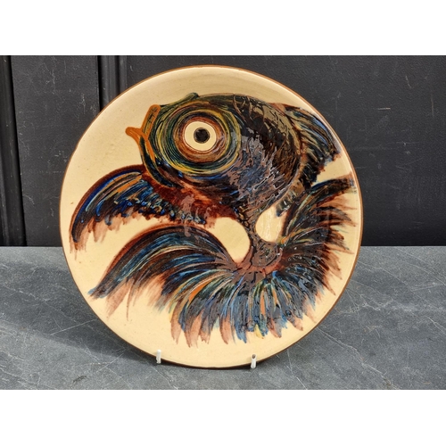 1506 - Two Puigdemont pottery fish plates, 28cm diameter.