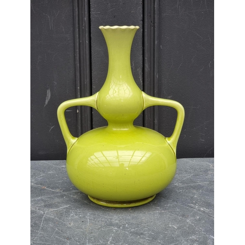 1507 - A Burmantofts twin handled vase, 25.5cm high.