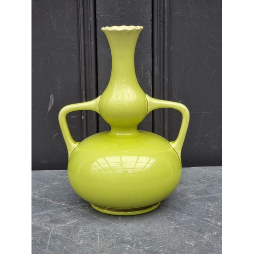 1507 - A Burmantofts twin handled vase, 25.5cm high.