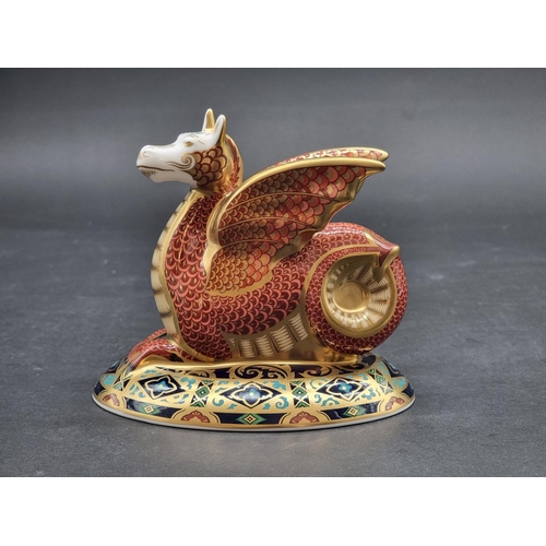 1531 - Royal Crown Derby Imari Paperweights: 'The Wessex Wyvern', gilt signed, No.95/2000, with gold stoppe... 